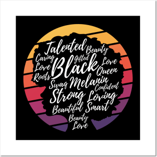 Black History Month Afro Word Art Strong Black Women Posters and Art